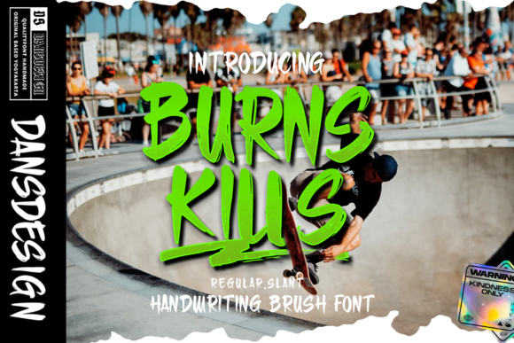 Burn Kills Display Font for Handmade Creators