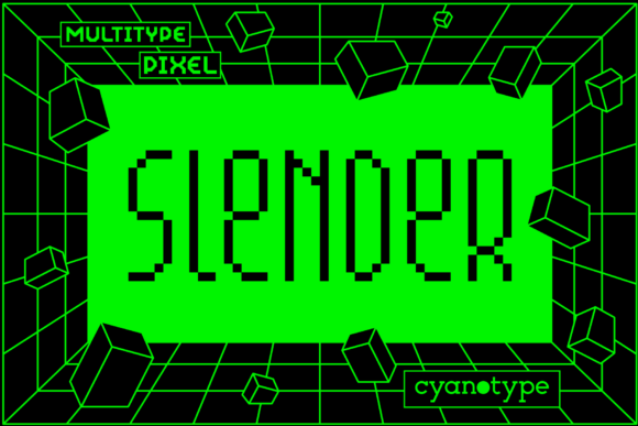 MultiType Pixel Slender: A Display Font with Edge and Intent